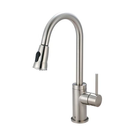 Pioneer Industries Single Handle Pull-Down Kitchen Faucet, Compression Hose, Nickel, Flow Rate (GPM): 1.5 2MT250-BN